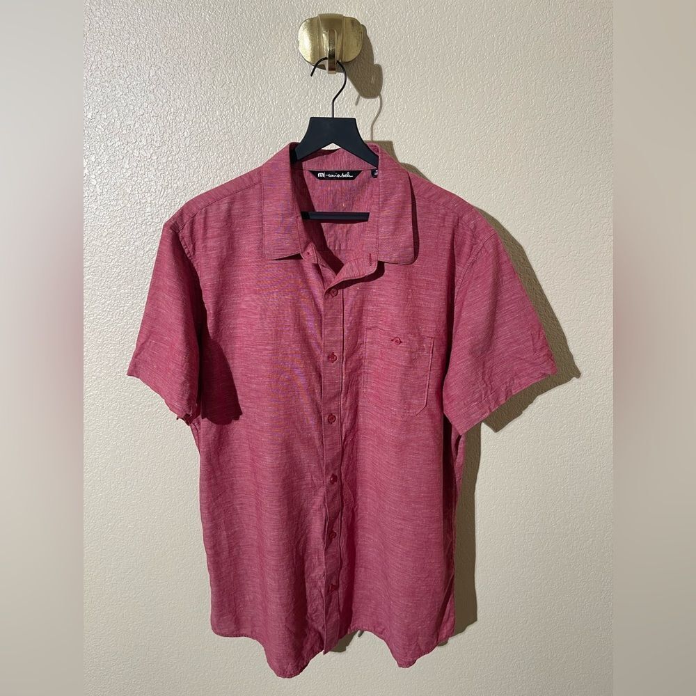 Travis Mathew Casual Red Button Down Shirt